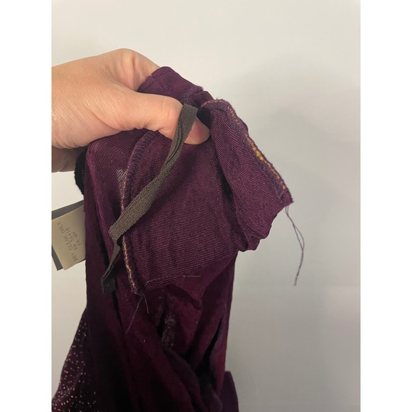 VTG Rabbit Designs Burgundy Sparkle Button Front Cardigan Tunic Petite Size 8 - Picture 10 of 11